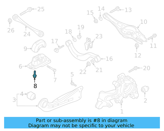 Trailing Arm Mount Bolt N-107-695-01 - View 21