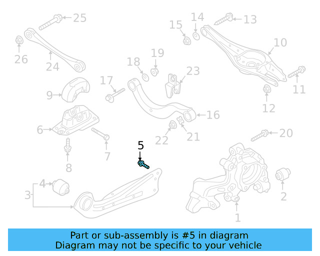 Trailing Arm Mount Bolt N-107-695-01 - View 22