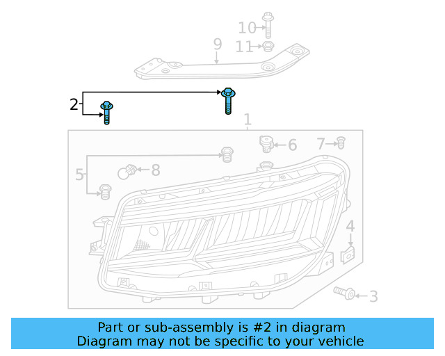Headlamp Assembly Bolt WHT-007-527 - View 17