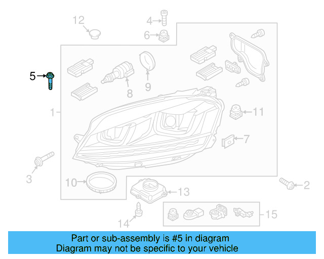 Headlamp Assembly Bolt WHT-007-527 - View 54