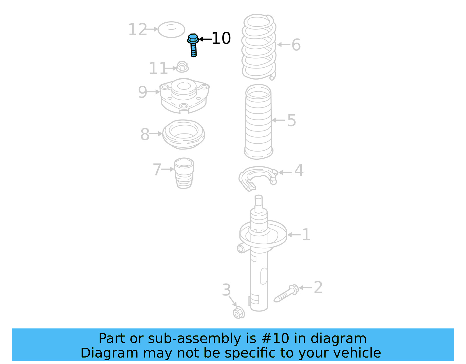Strut Mount Bolt WHT-008-926 - View 7