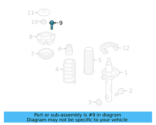 Strut Mount Bolt WHT-008-926 - View 8