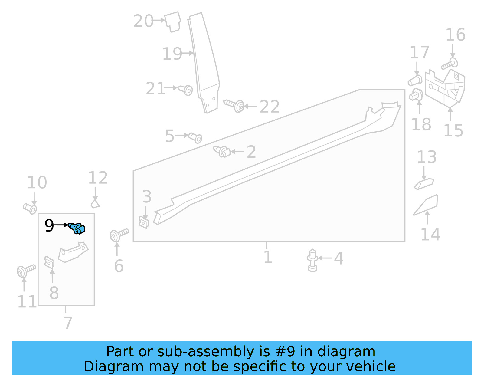 Rocker Molding Clip WHT-009-252 - View 5