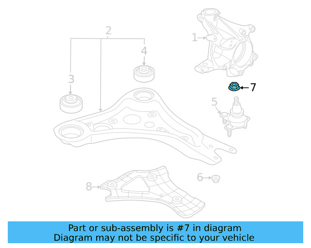 Lower Ball Joint Lock Nut WHT-009-442